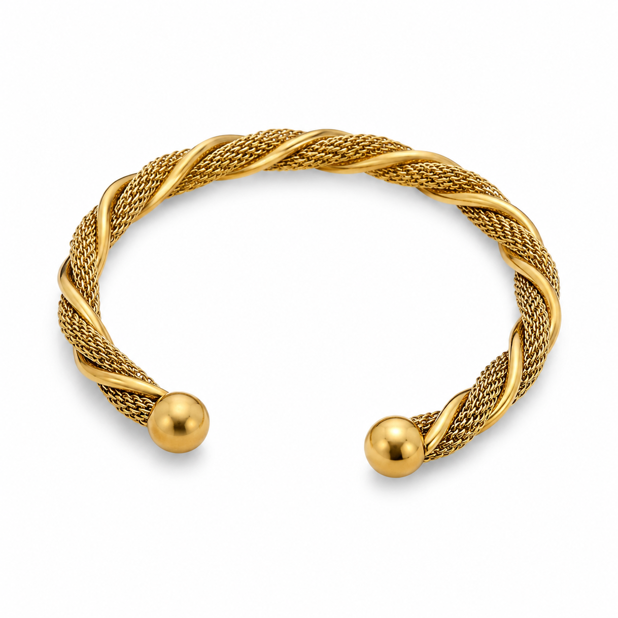 Golden Twist Cuff Bracelet