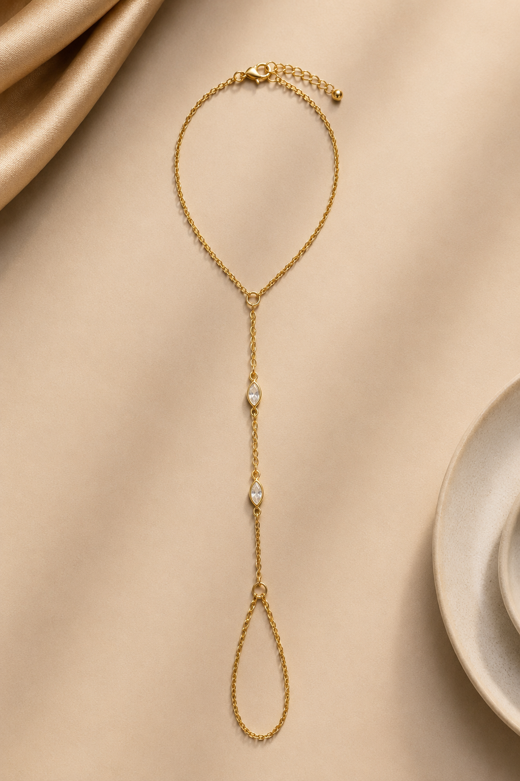 Oval Grace Hand Chain Bracelet