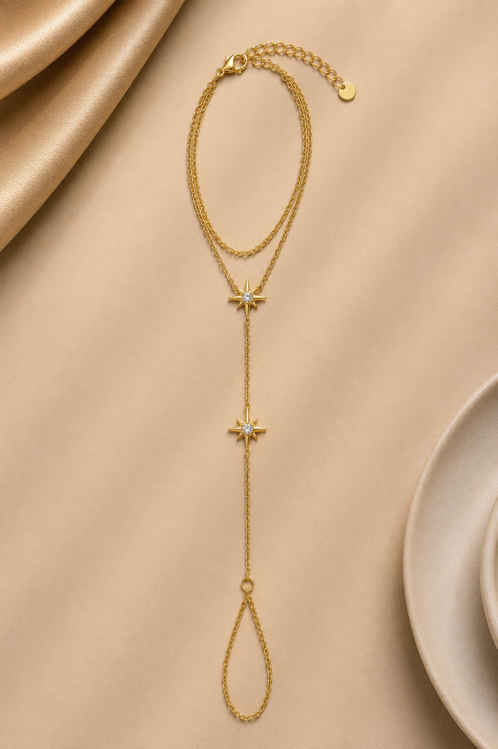 Celestial Spark Hand Chain Bracelet