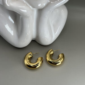 Chubby Hoop Earrings (Gold)