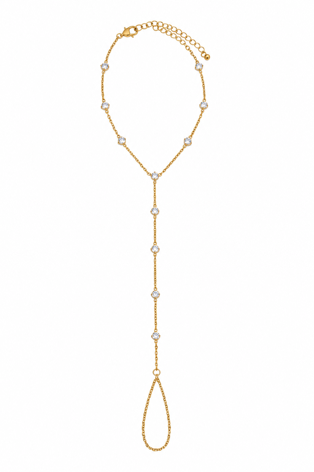 Crystal Cascade Hand Chain Bracelet