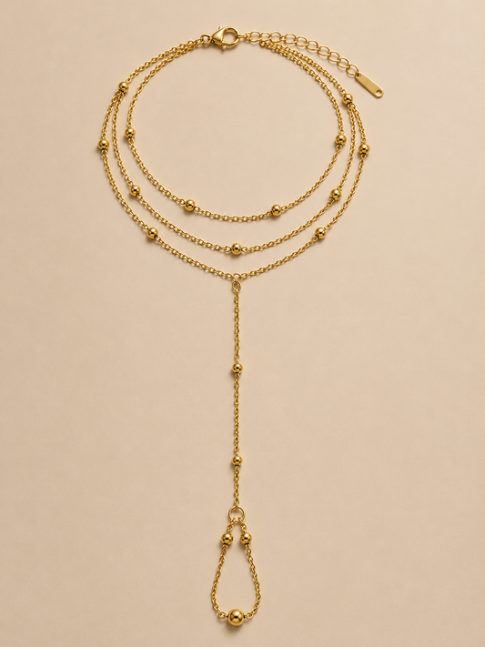 Golden Harmony Hand Chain Bracelet
