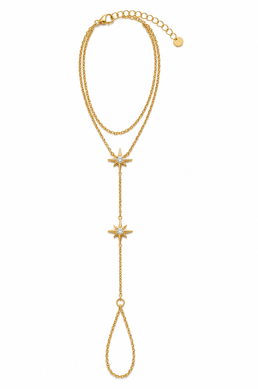 Celestial Spark Hand Chain Bracelet
