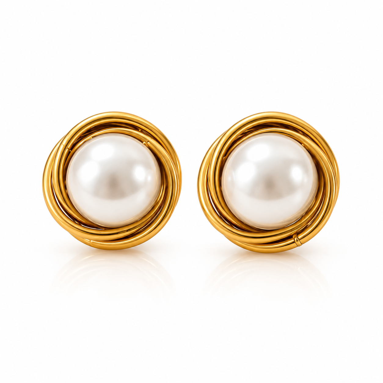 Pearl Halo Stud Earrings